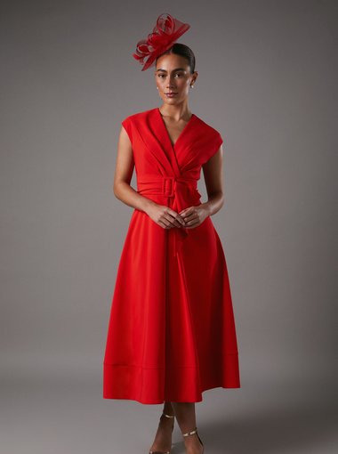 Belted Crepe Dress
