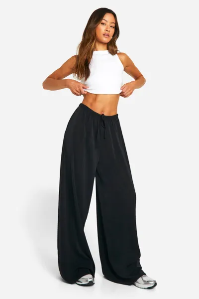 Pantalon tissé pour grandes tailles à jambes larges