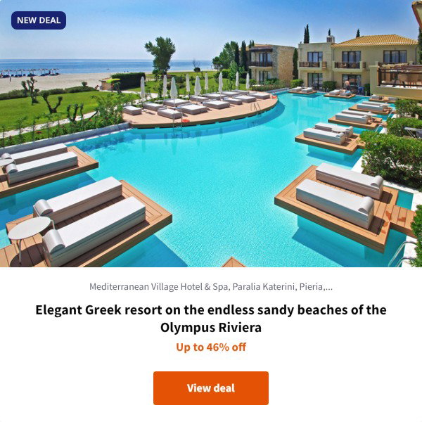 Elegant Greek resort on the endless sandy beaches of the Olympus Riviera