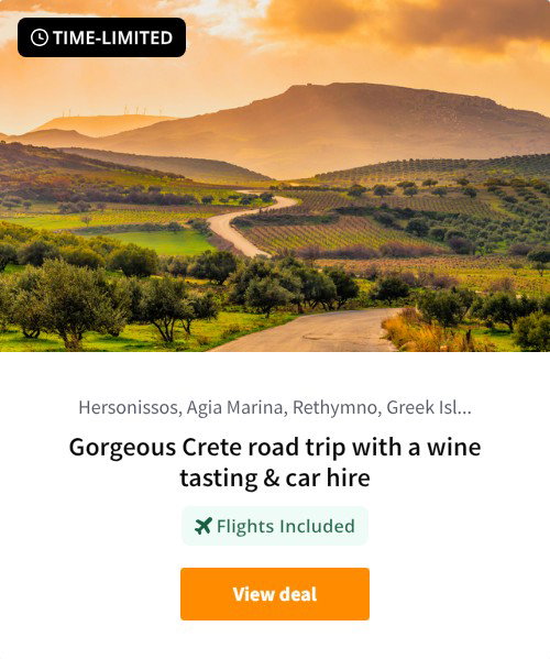 Gorgeous Crete road trip with a wine tasting &amp; car hire