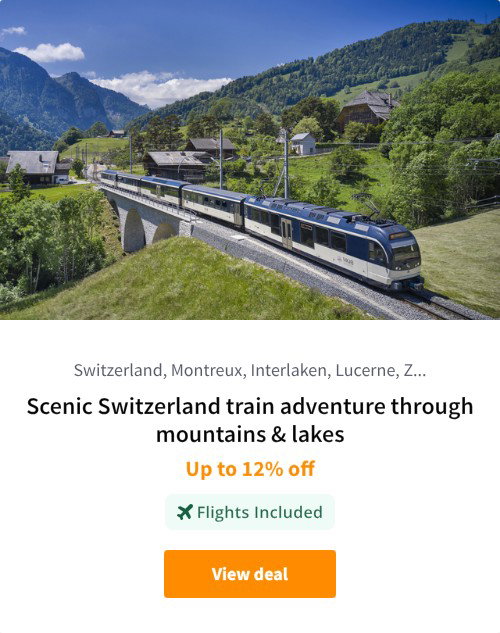 Scenic Switzerland train adventure through mountains &amp; lakes