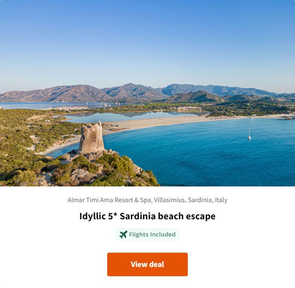 Idyllic 5* Sardinia beach escape