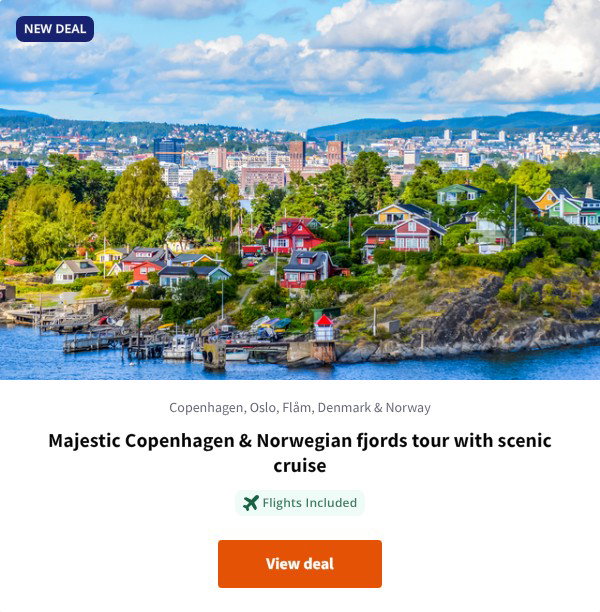Majestic Copenhagen & Norwegian fjords tour with scenic cruise