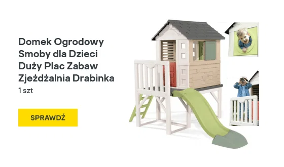Domek Ogrodowy Smoby dla Dzieci Duży Plac Zabaw Zjeżdżalnia Drabinka