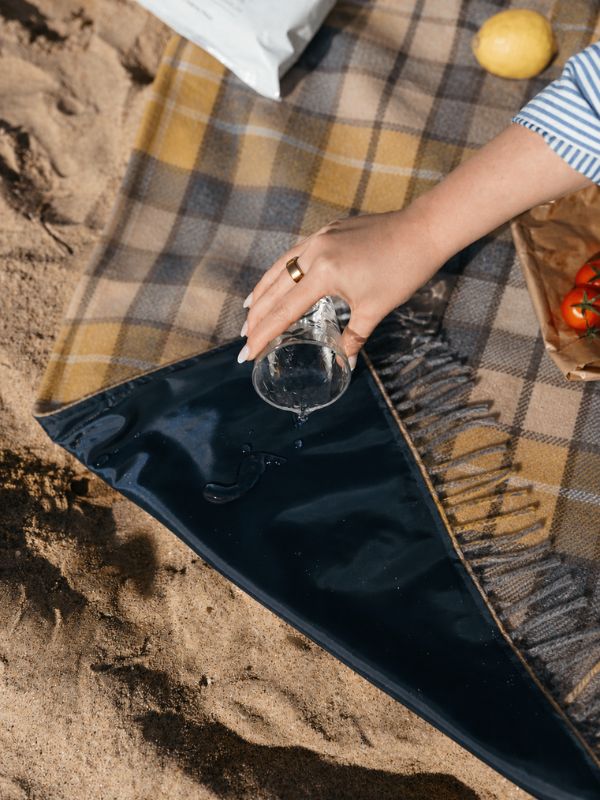 Recycled Wool Picnic Blanket  Buchanan Natural Tartan