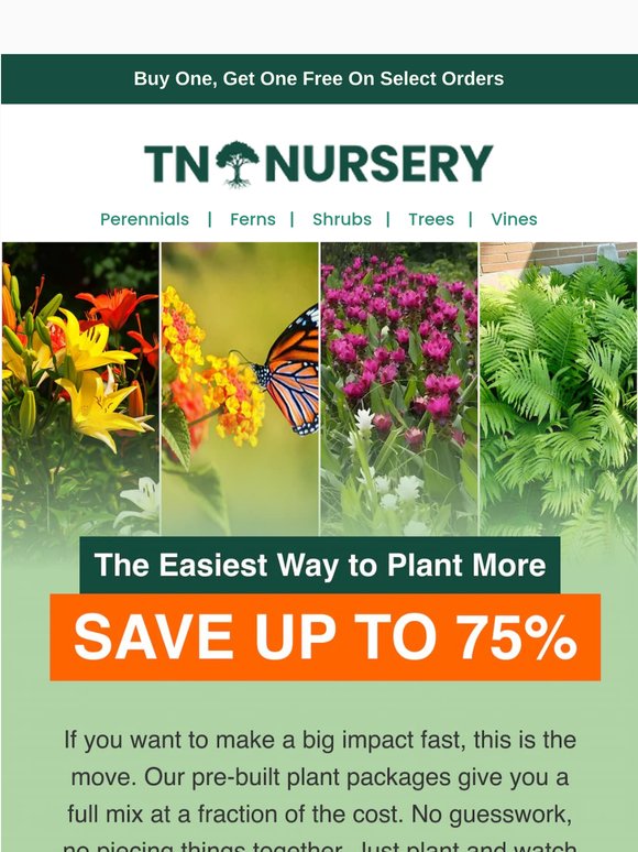 Save Up to 75% on Plant Packages 🌱