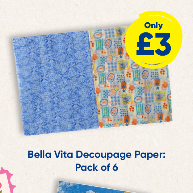Bella Vita Decoupage Paper: Pack of 6 only £3