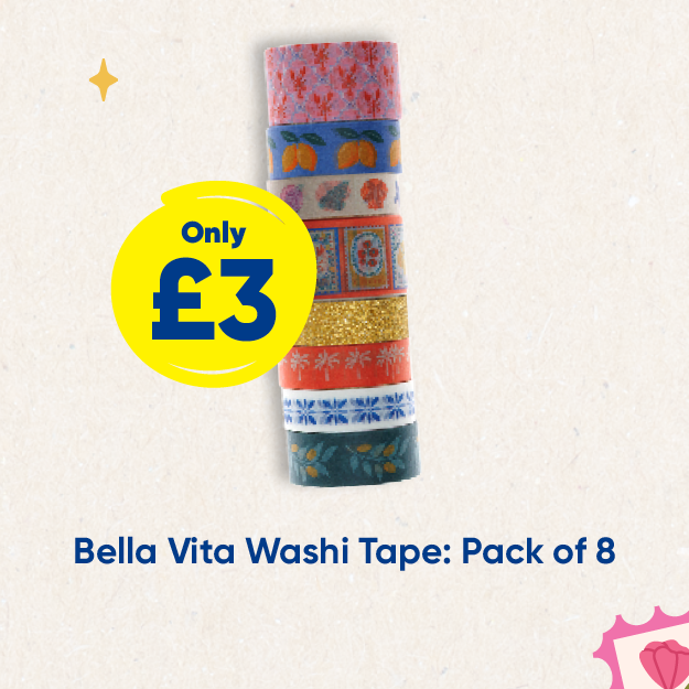 Bella Vita Washi Tape: Pack of 8 only £3