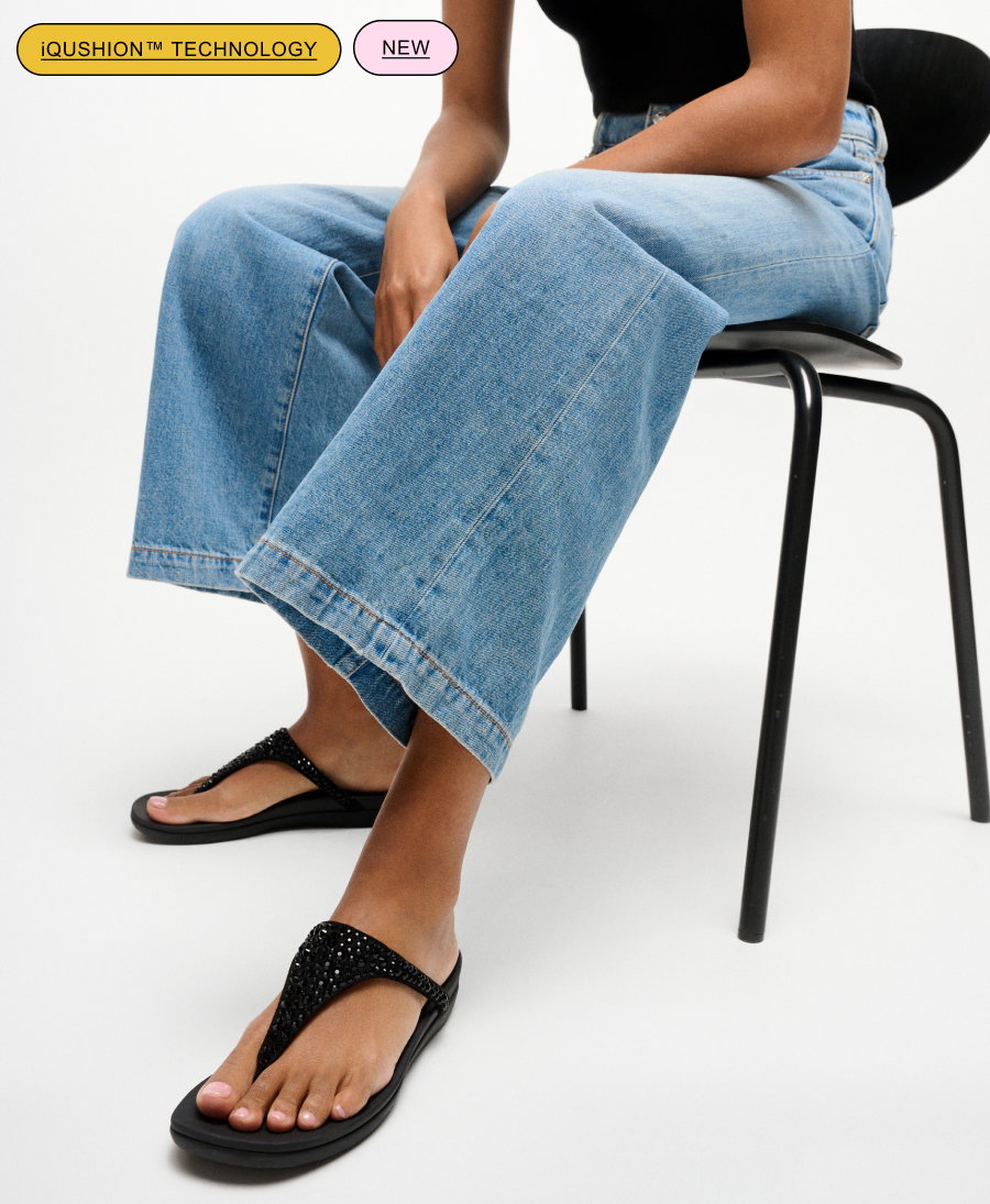 SOLAY Mixed-Crystal Toe-Post Sandals - Black