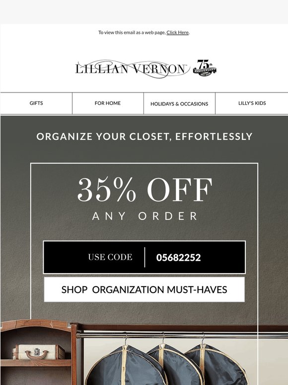 35% off any order + must-have closet organization essentials