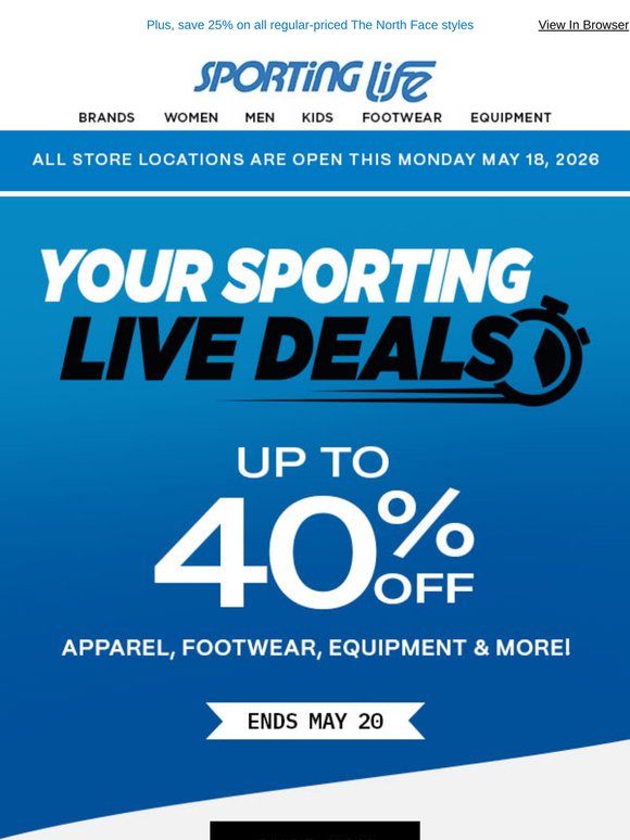 Your Sporting Life Deals Are Here: Up to 40% Off