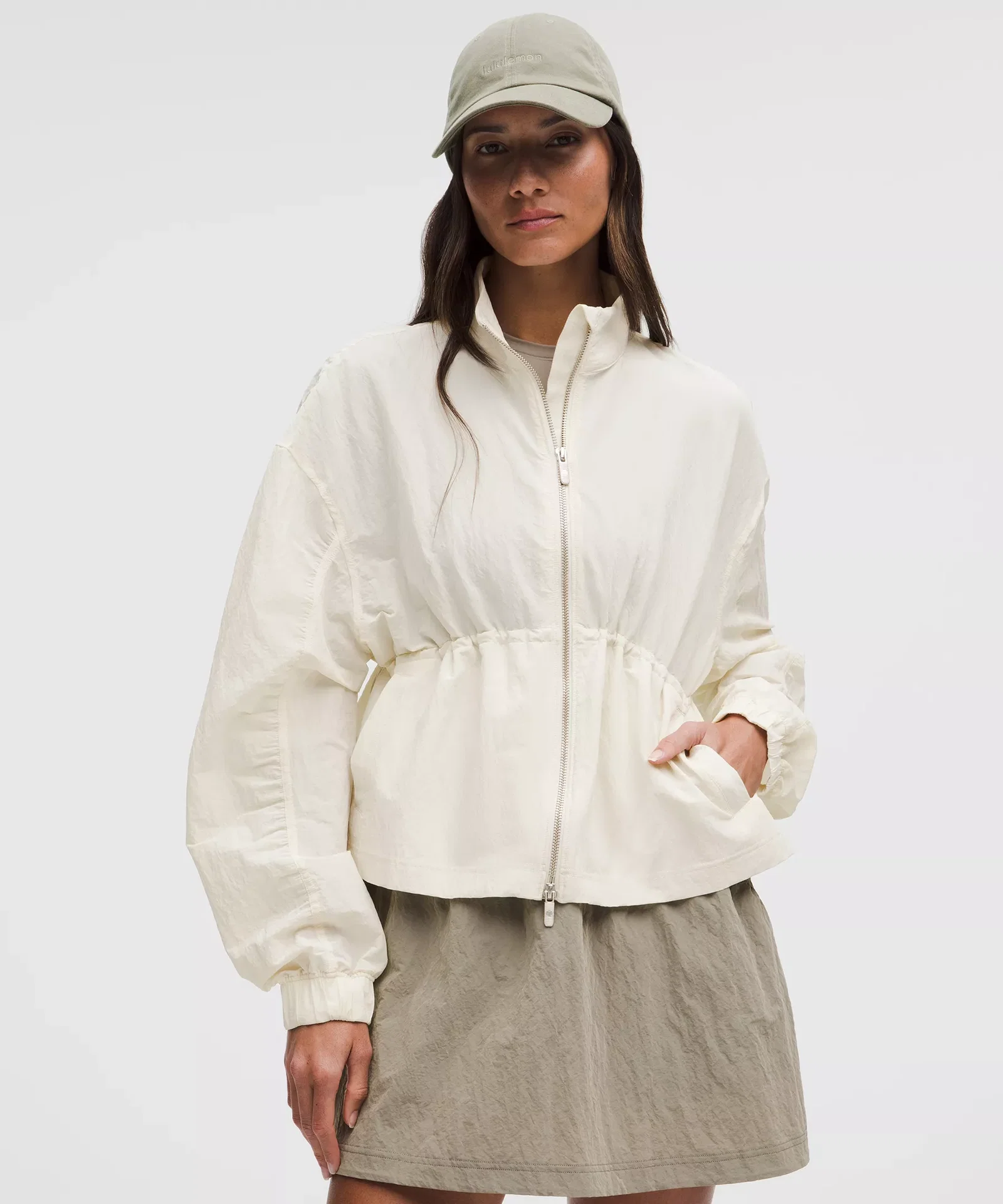 Crinkle Nylon Cinchable Jacket