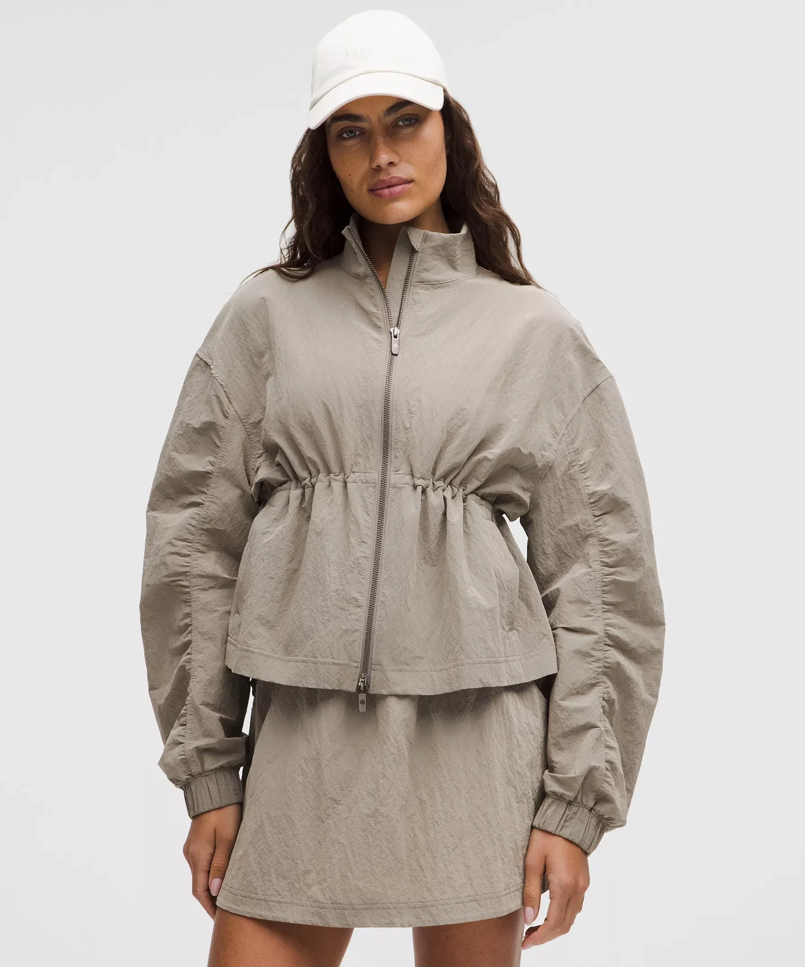 Crinkle Nylon Cinchable Jacket
