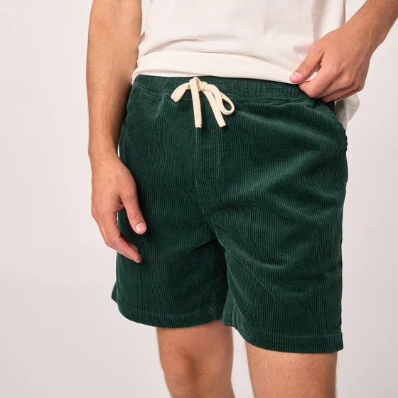 Short en velours - Vert foncé