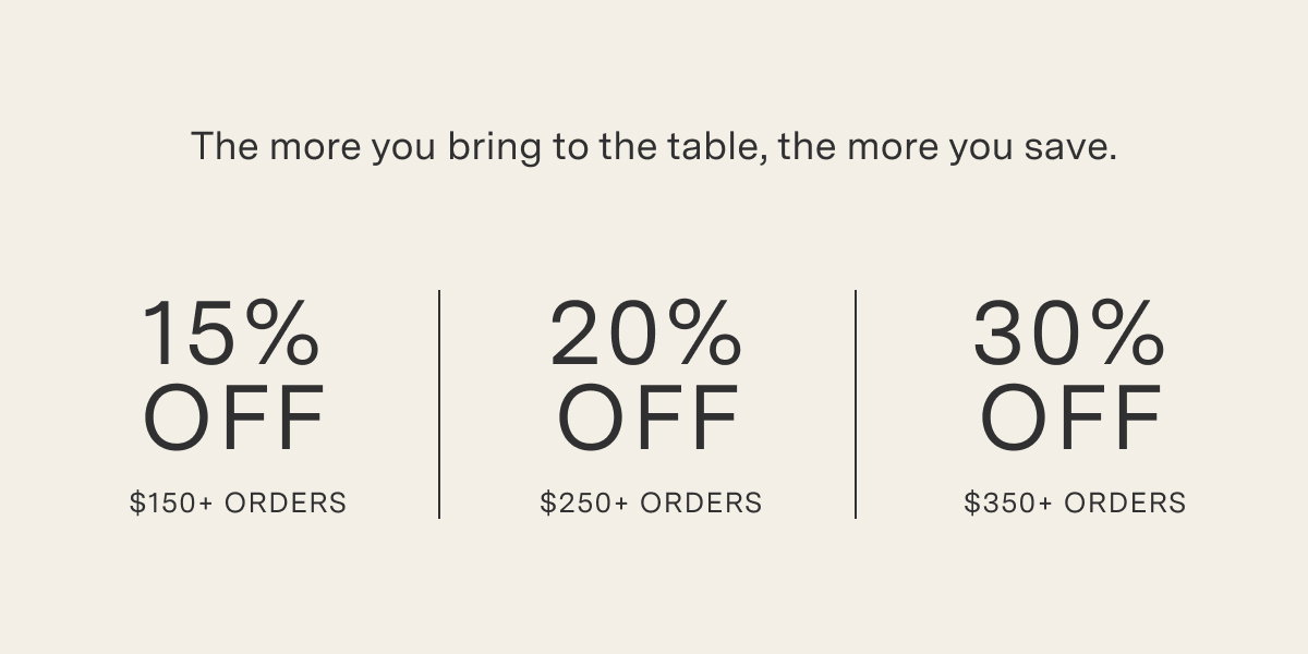 The more you bring to the table, the more you save.