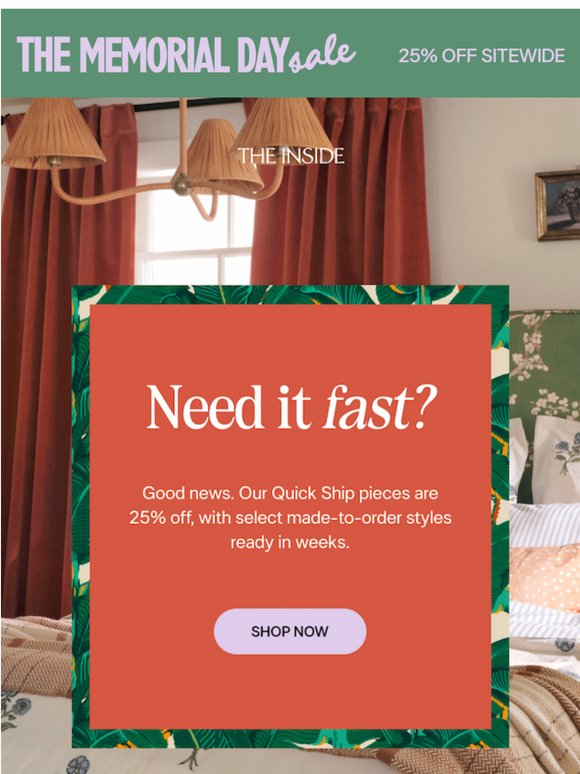 25% off and it ships fast, you're welcome