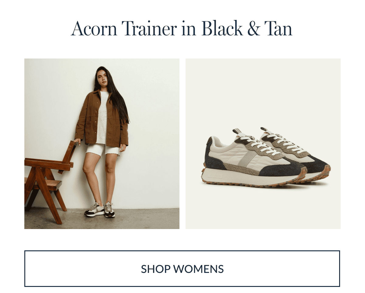 Acorn Trainer in Black & Tan