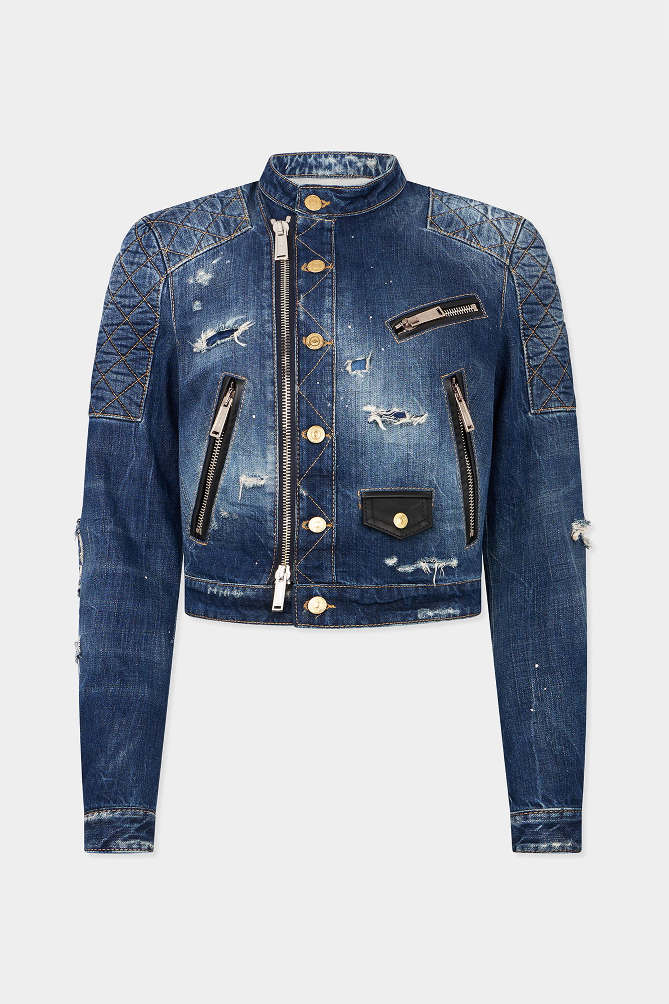 Medium Broken Biker Jean Jacket