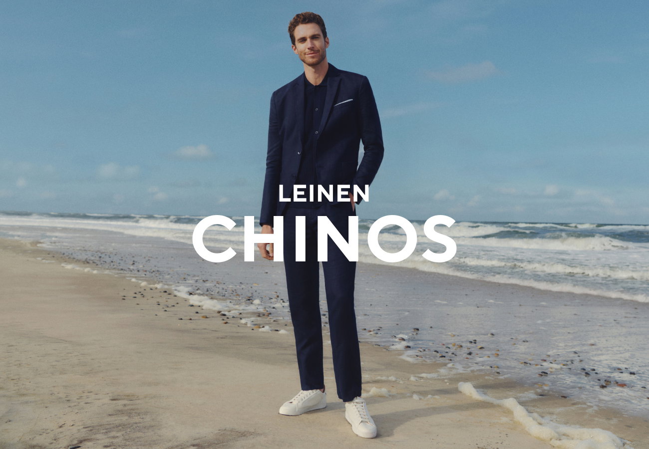 Leinen Chinos - Details per Klick