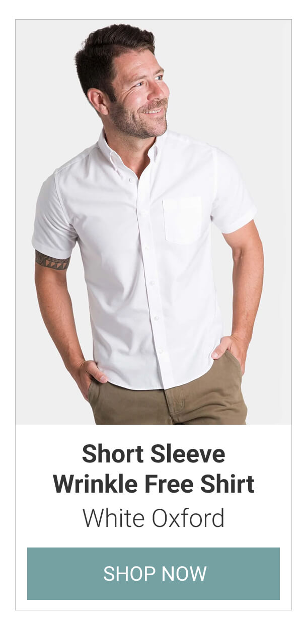 White Oxford Short Sleeve Wrinkle Free Shirt