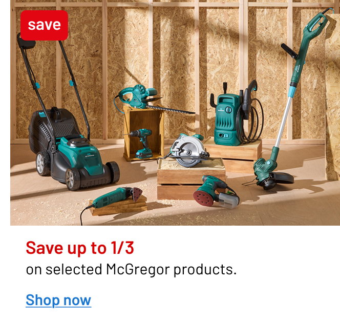 Save up to 1/3 on selected McGregor products