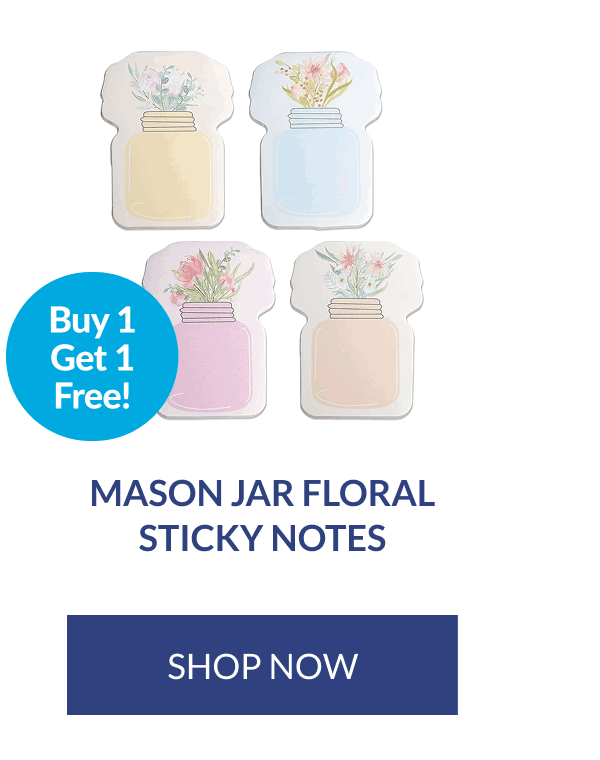 Mason Jar Floral Sticky Notes