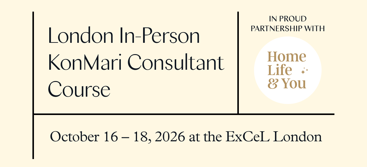 London In-Person KonMari Consultant Course (October 16-18, 2026 at the ExCeL London)