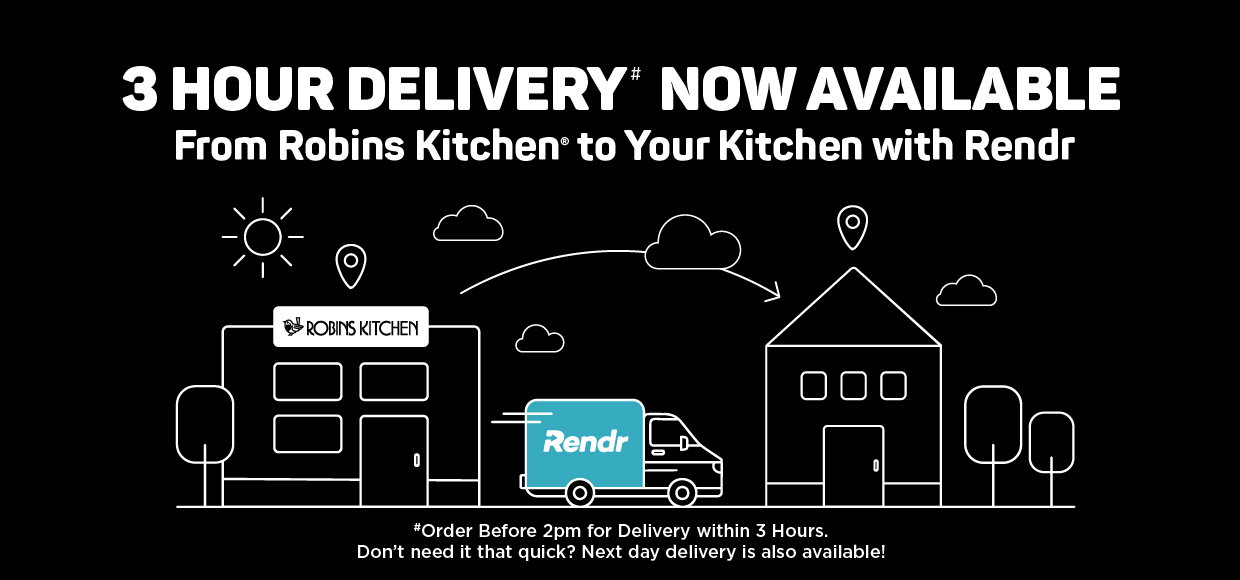 3 Hour Delivey Now Available at Robins Kitchen with Rendr