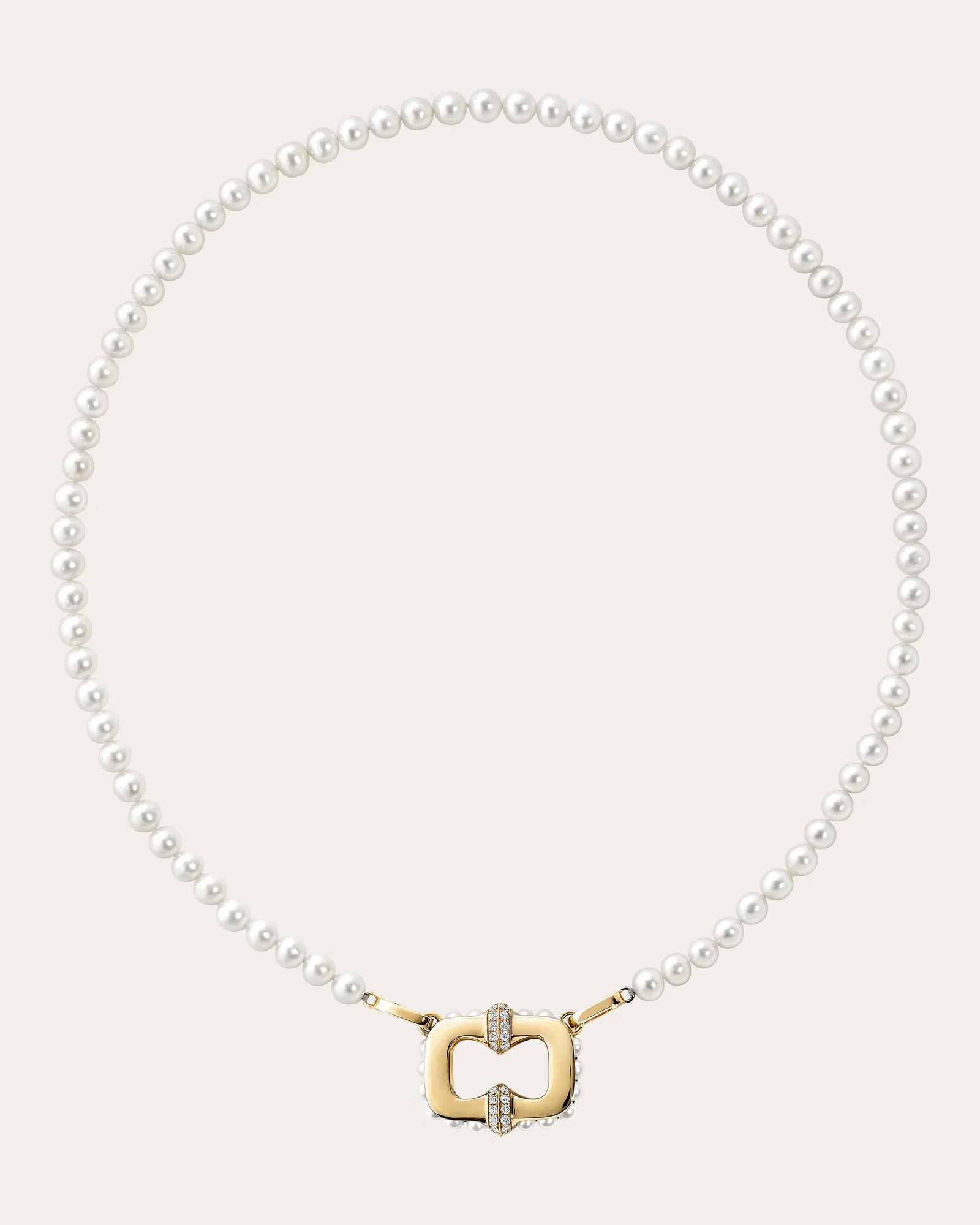 Pearl & Diamond Plastron Pendant Necklace