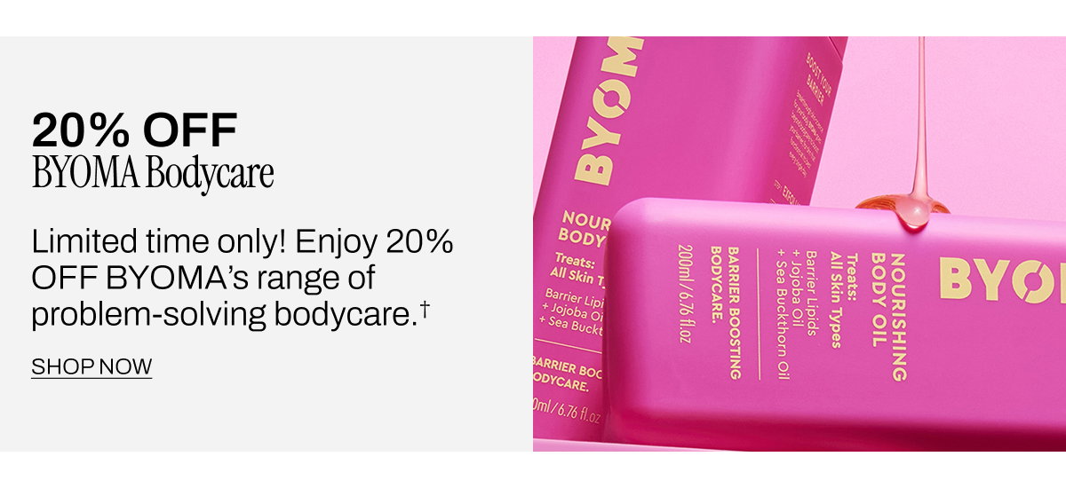 20% Off BYOMA Bodycare