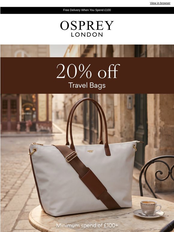 20% Off Travel Bags