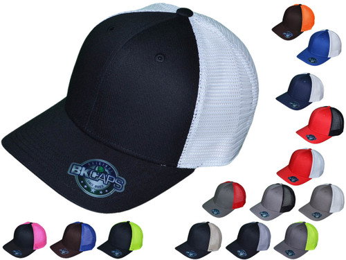 Low Profile Trucker - 6 Panel Structured Slightly Curved Bill Compare to Richardson 115 (14 Colors) - 5361