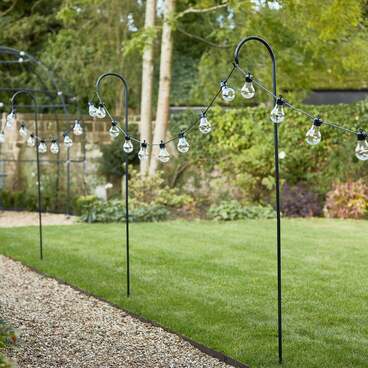 1.6m Black Shepherd's Hook Festoon Pole