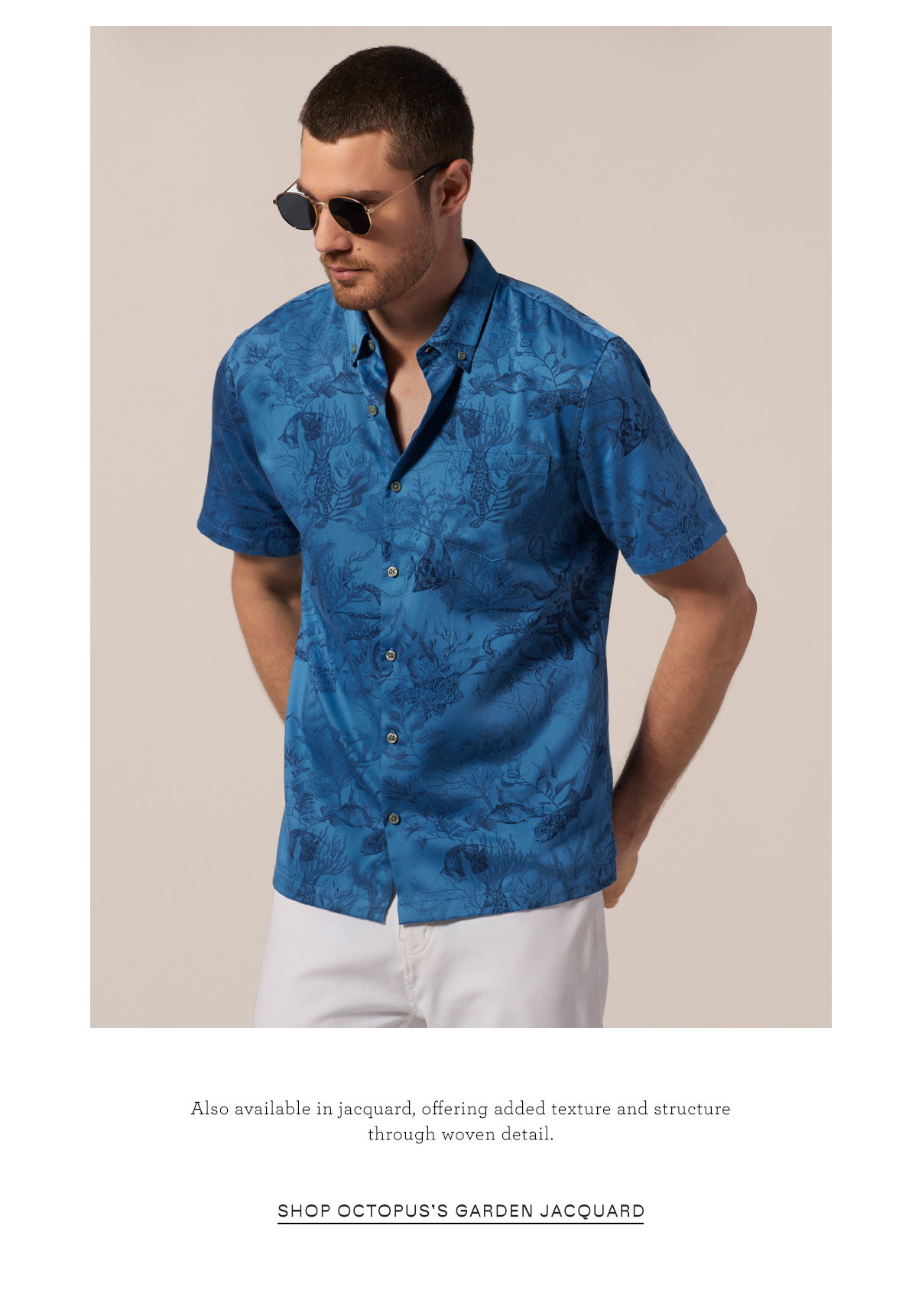 Also available in jacquard, offering added texture and structure through woven detail.