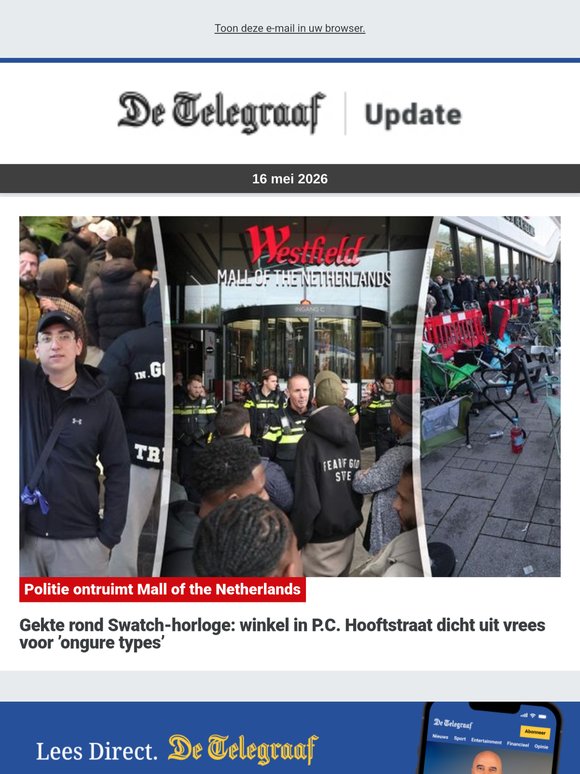 Gekte rond Swatch-horloge: politie ontruimt Mall of the Netherlands, winkel in P.C. Hooftstraat dicht uit vrees voor ’ongure types’