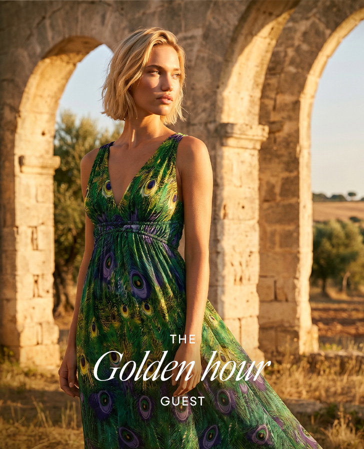Green Peacock Printed Stretch Maxi Dress