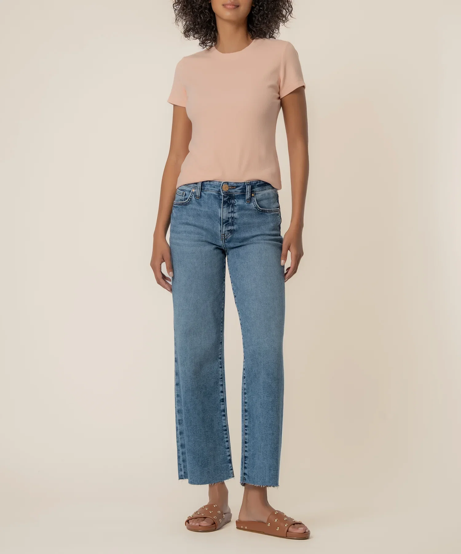 Image of Langley Rib Top in Sherbert
