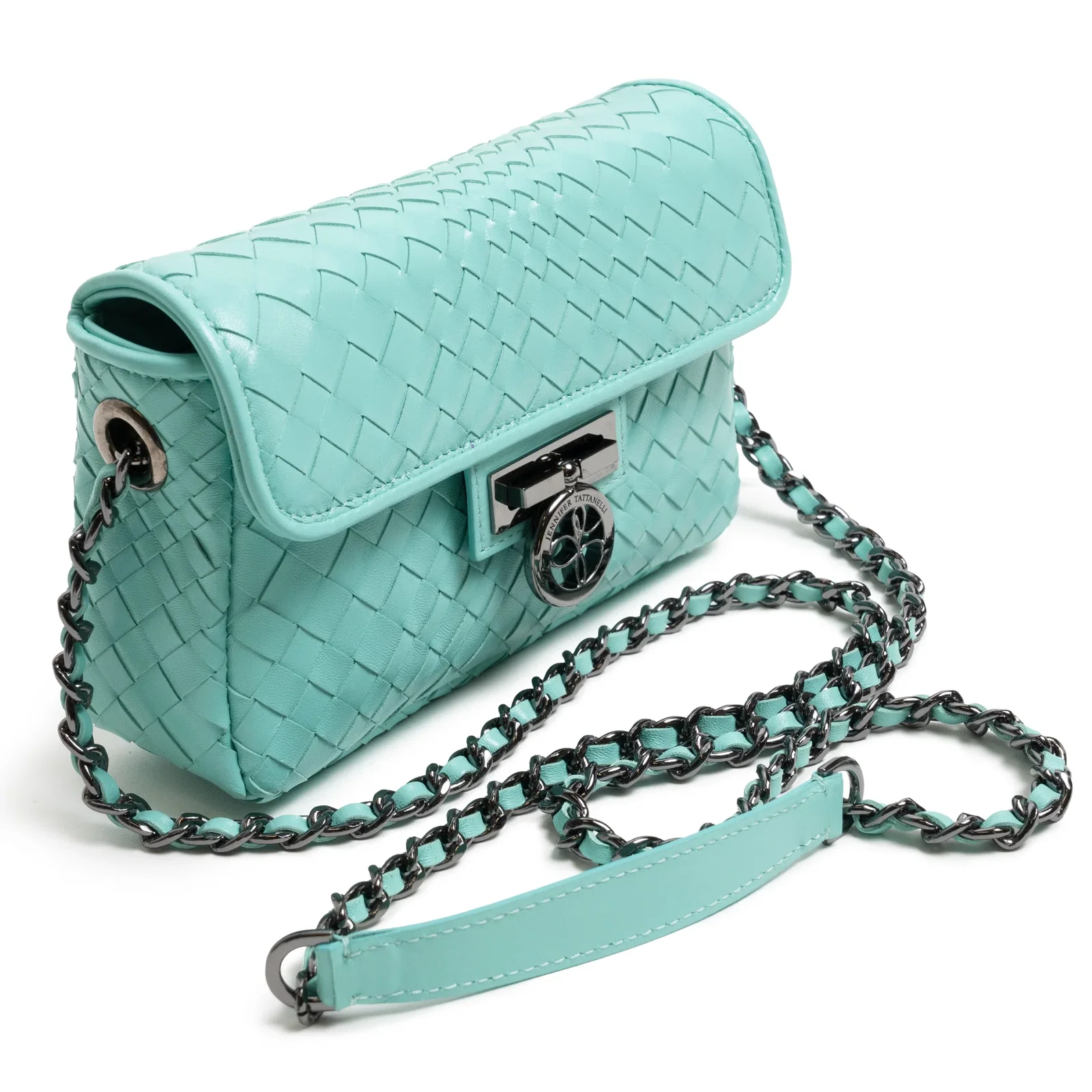 Image of Chicca Women's Intreccio Optical Leather Bag in Nappa Twinkletif