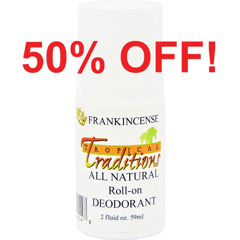 Image of Aluminum-Free Virgin Coconut Oil Deodorant Roll-on - Frankincense 2 oz.