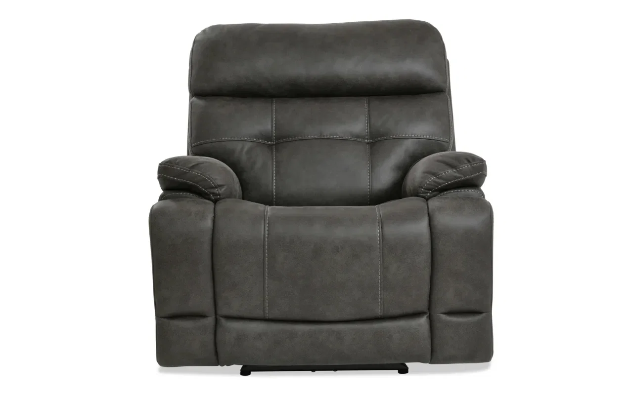 Cougar Gray Power Recliner with Power Headrest