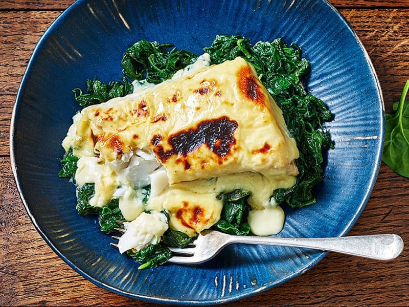Haddock, Taleggio and Spinach Bake