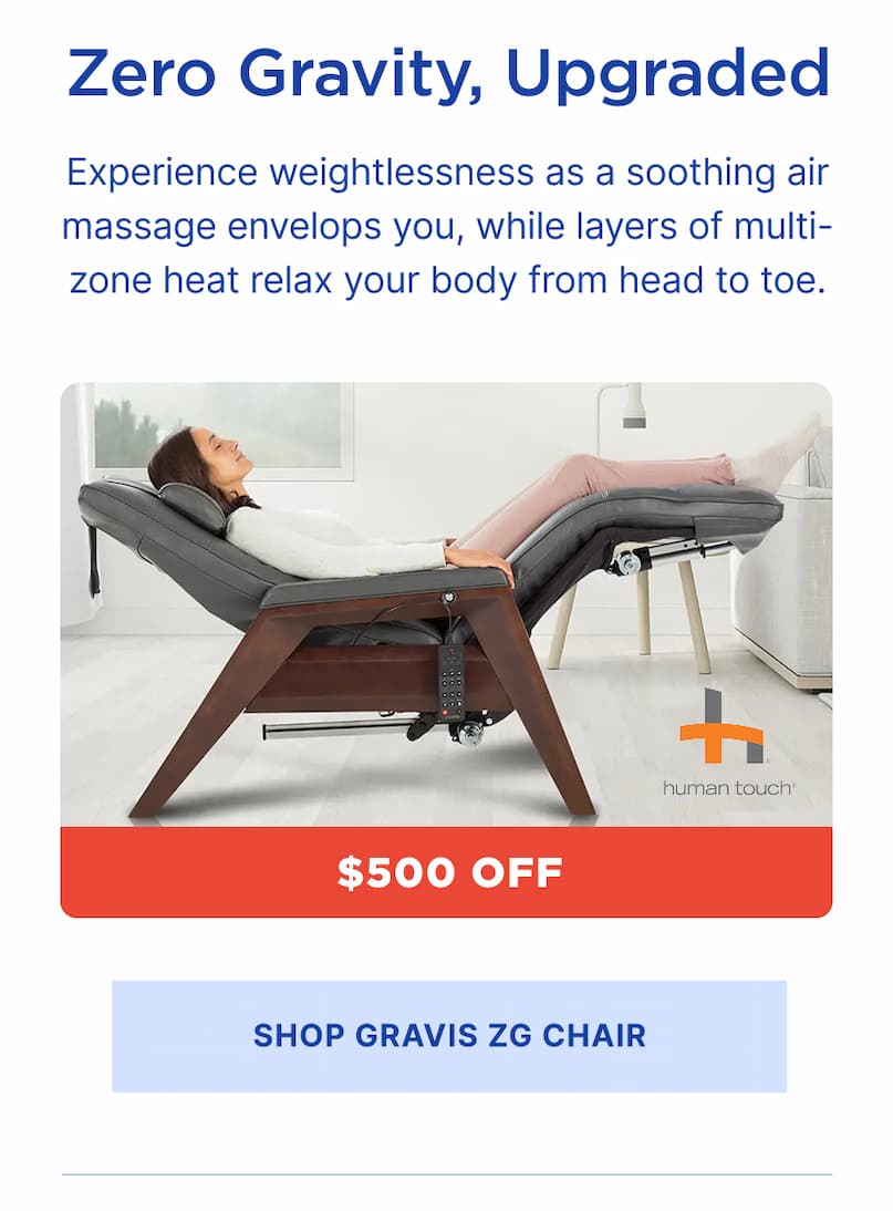 zero gravity, upgraded. experience weightlessness to relax your body