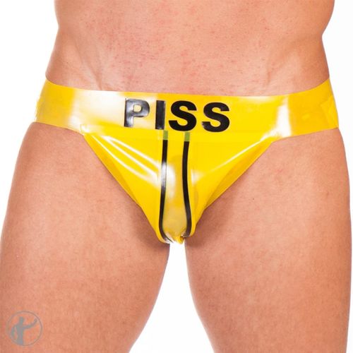 Invincible Rubber Rubber PISS Jockstrap | Semi-Trans Yellow