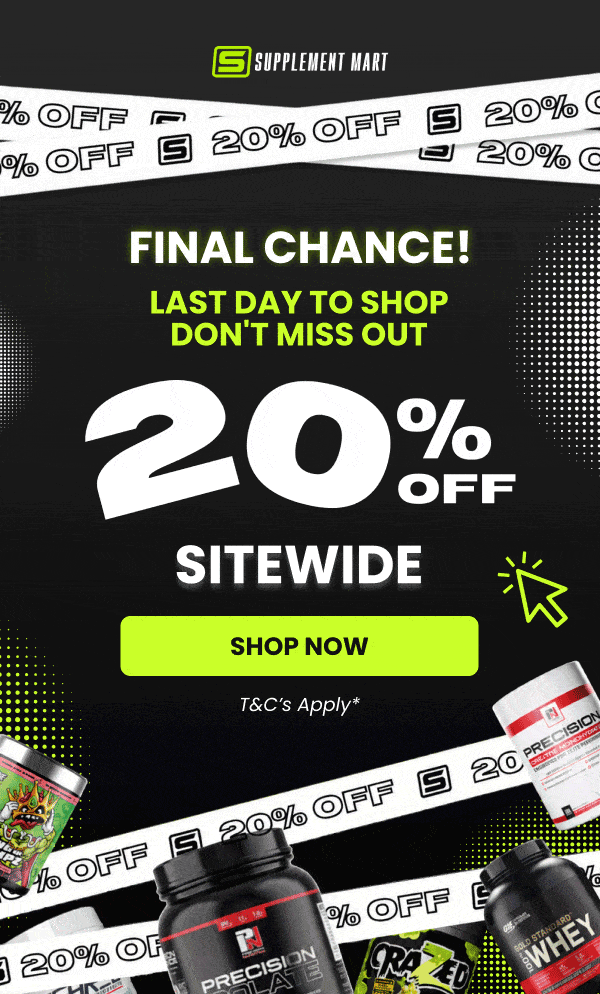 FINAL CHANCE! LAST DAY TO SHOP 20% OFF SITEWIDE | SHOP NOW