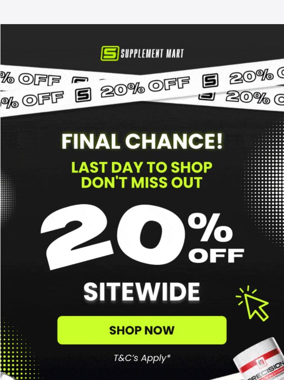 LAST DAY FOR 20% OFF EVERYTHING 🚨