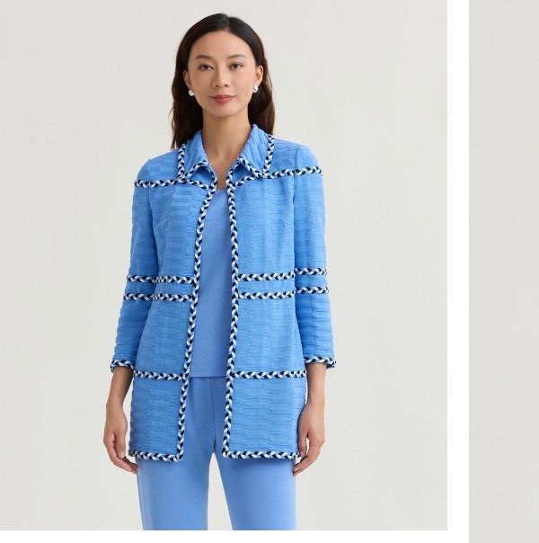 Heritage Tri-Color Braided Trim Knit Jacket