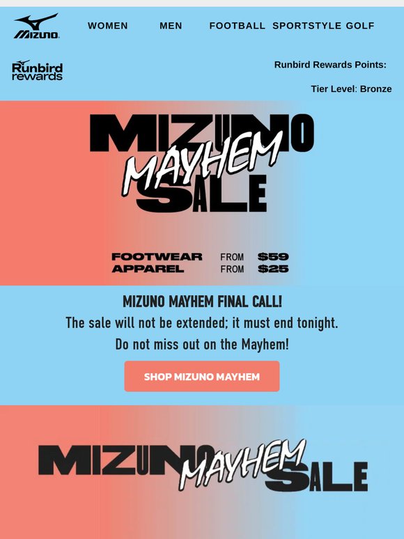 LAST CALL: Save Big at Mizuno Mayhem!