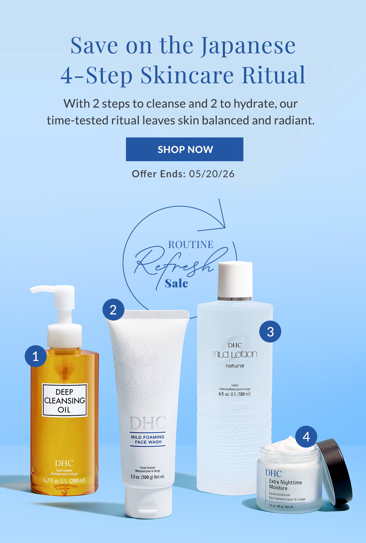 Save on the Japanese 4-step skincare ritual