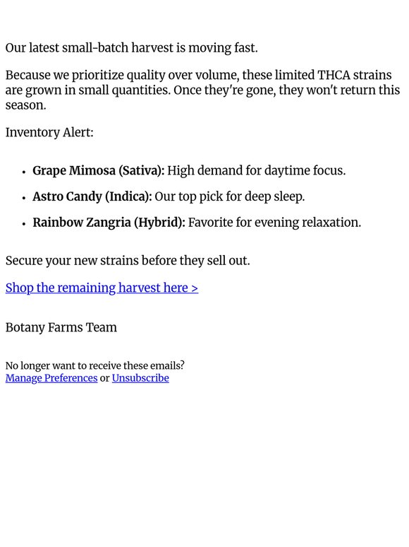 Nearly gone: grape mimosa, astro candy + more