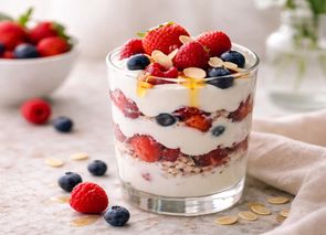 Yogur con frutos rojos
